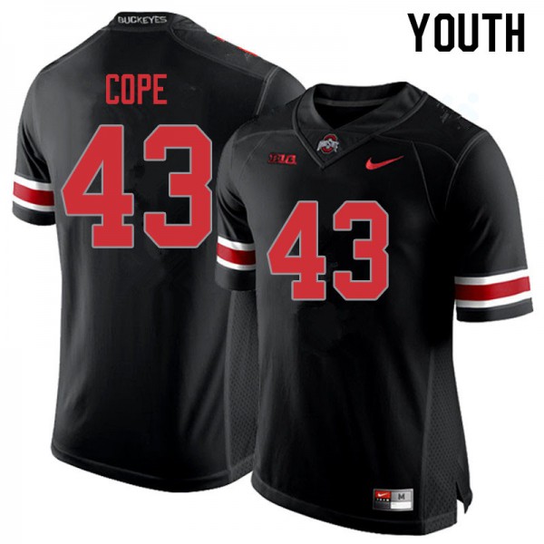 Ohio State Buckeyes #43 Robert Cope Youth Stitched Jersey Blackout OSU4451